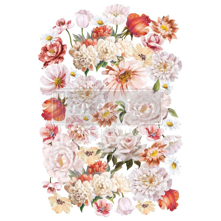 NEW! PRETTY IN PEACH Redesign Transfer (88.9cm x 60.96cm) - Rustic Farmhouse Charm