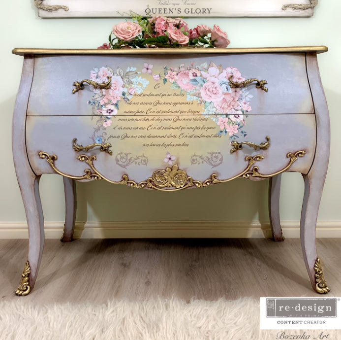 PURE LIGHT FLORAL Redesign Transfer (60.96cm x 88.9cm) - Rustic Farmhouse Charm