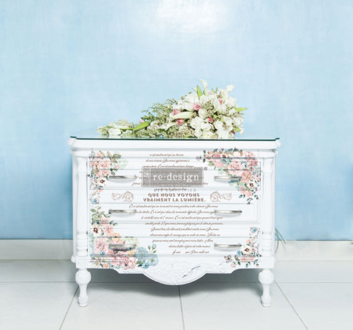 PURE LIGHT FLORAL Redesign Transfer (60.96cm x 88.9cm) - Rustic Farmhouse Charm