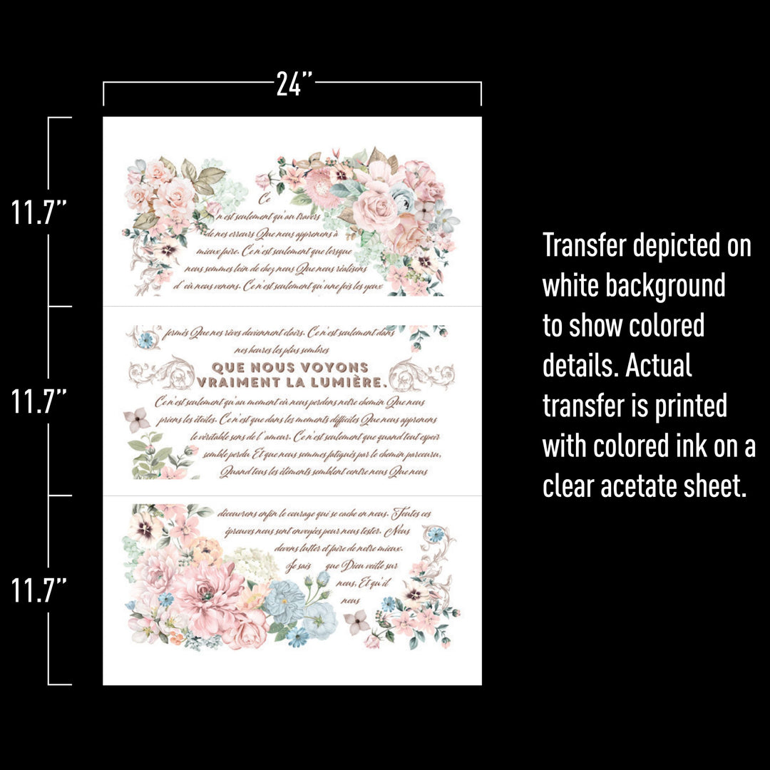 PURE LIGHT FLORAL Redesign Transfer (60.96cm x 88.9cm) - Rustic Farmhouse Charm