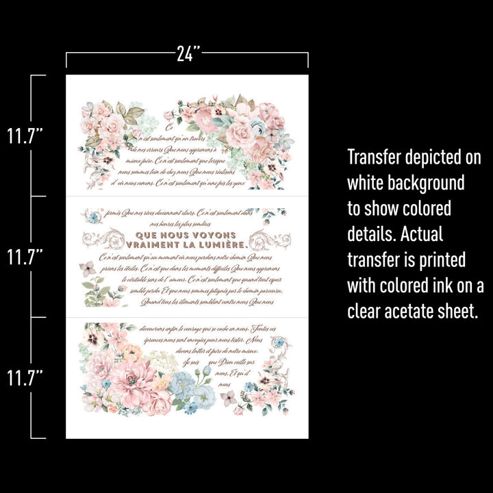 PURE LIGHT FLORAL Redesign Transfer (60.96cm x 88.9cm) - Rustic Farmhouse Charm