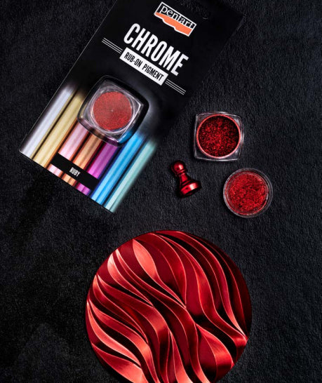 RUBY Chrome Rub-On Pigment by Pentart 0.5g - Rustic Farmhouse Charm