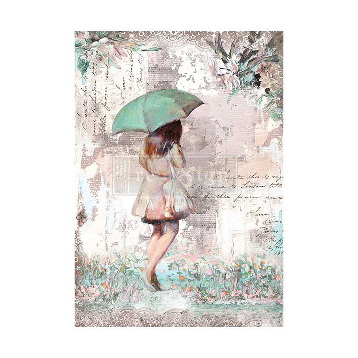 NEW! RAINY AFTERNOON Redesign A1 Decoupage Fibre Paper (59.44cm x 84.07cm) - Rustic Farmhouse Charm