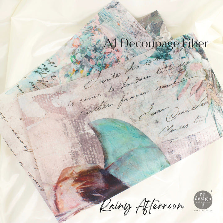 NEW! RAINY AFTERNOON Redesign A1 Decoupage Fibre Paper (59.44cm x 84.07cm) - Rustic Farmhouse Charm