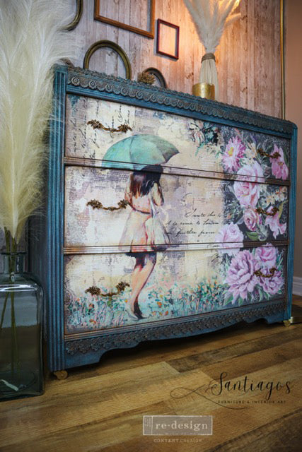 NEW! RAINY AFTERNOON Redesign A1 Decoupage Fibre Paper (59.44cm x 84.07cm) - Rustic Farmhouse Charm