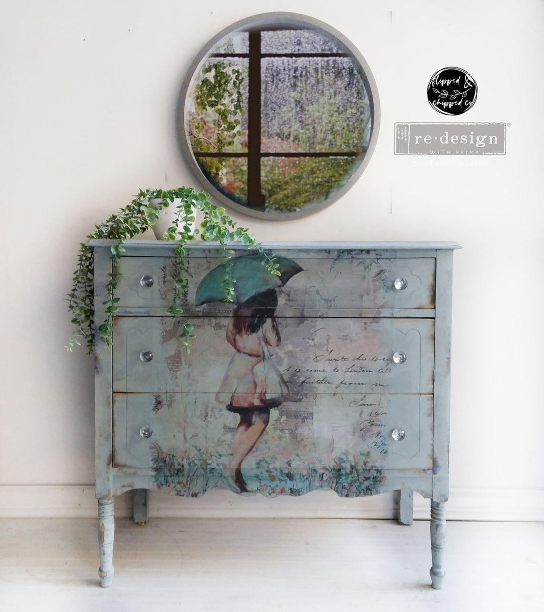 NEW! RAINY AFTERNOON Redesign A1 Decoupage Fibre Paper (59.44cm x 84.07cm) - Rustic Farmhouse Charm