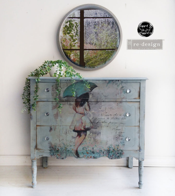 NEW! RAINY AFTERNOON Redesign A1 Decoupage Fibre Paper (59.44cm x 84.07cm) - Rustic Farmhouse Charm