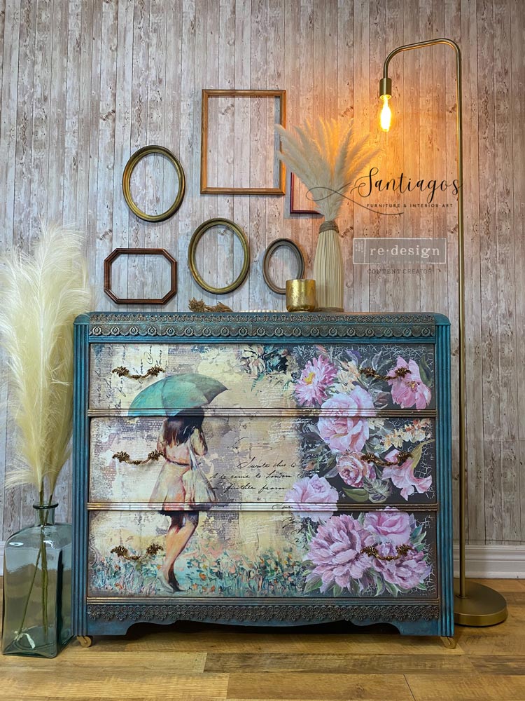 NEW! RAINY AFTERNOON Redesign A1 Decoupage Fibre Paper (59.44cm x 84.07cm) - Rustic Farmhouse Charm