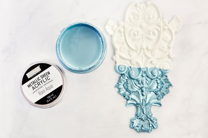 RARE AQUA Metallic Sheen Acrylic Paint by Redesign 100ml - Rustic Farmhouse Charm