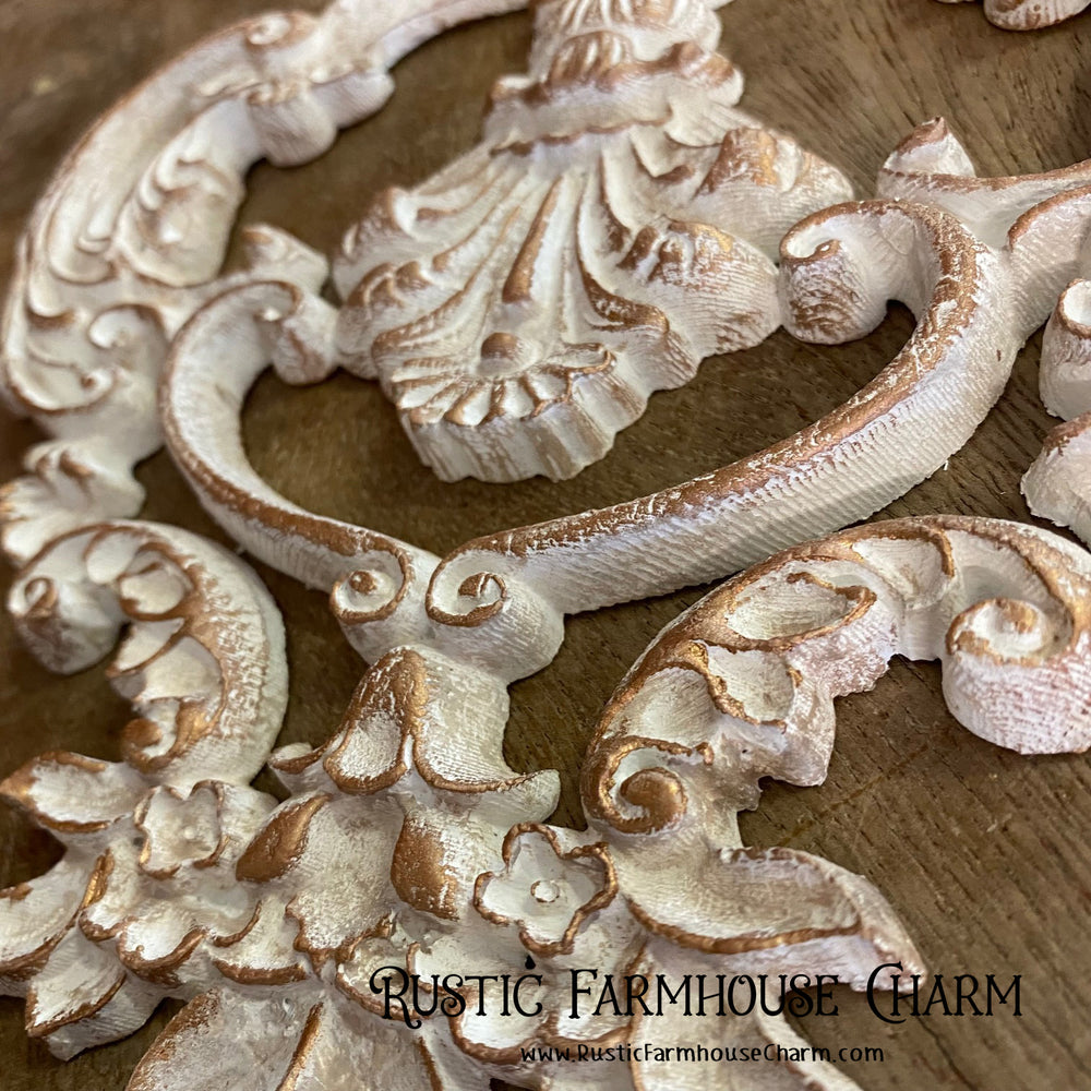 FLORENCE Resin Applique (unpainted) - Rustic Farmhouse Charm