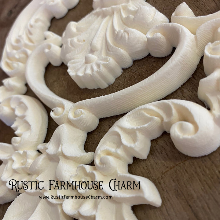 FLORENCE Resin Applique (unpainted) - Rustic Farmhouse Charm