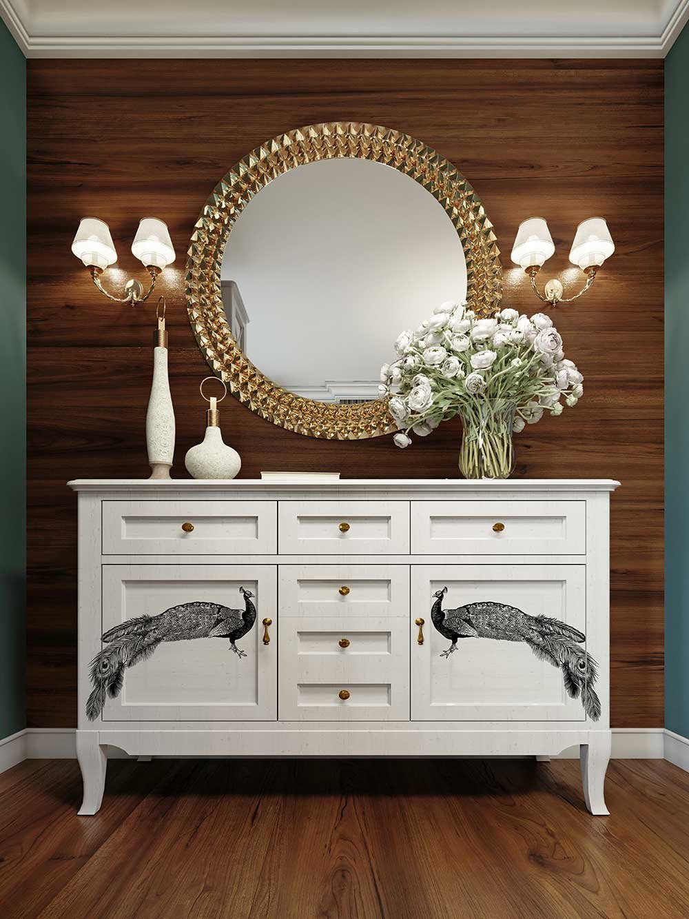 NEW! REGAL PEACOCK Redesign Transfer (3 sheets, each 21.59cm x 27.94cm) - Rustic Farmhouse Charm