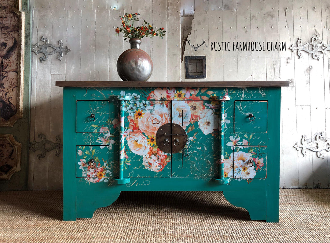 ROSE CELEBRATION Redesign Transfer (111.7cm x 76.2cm) - Rustic Farmhouse Charm
