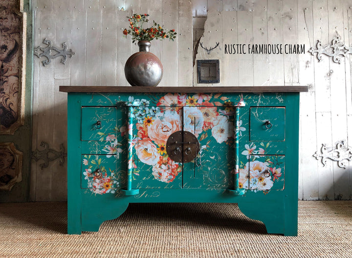 ROSE CELEBRATION Redesign Transfer (111.7cm x 76.2cm) - Rustic Farmhouse Charm