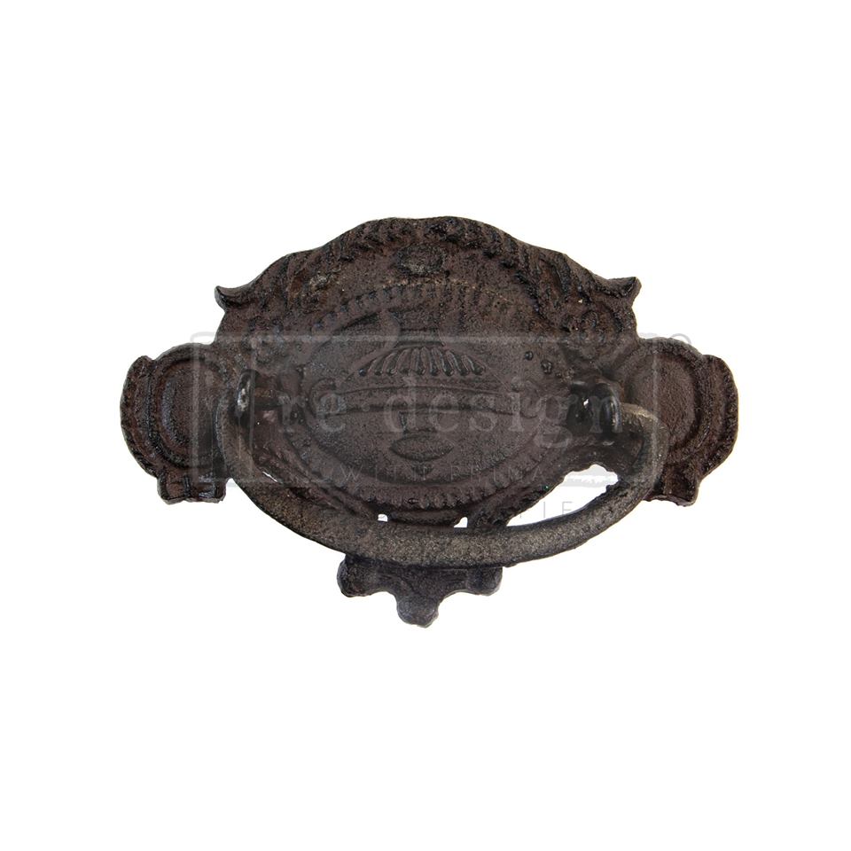Redesign Cast Iron Pull - ROMULUS 12cm x 8cm - Rustic Farmhouse Charm