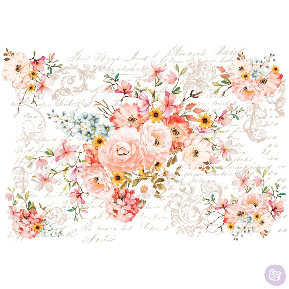 ROSE CELEBRATION Redesign Transfer (111.7cm x 76.2cm) - Rustic Farmhouse Charm