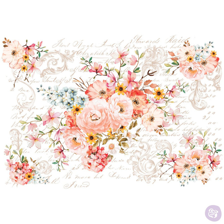 ROSE CELEBRATION Redesign Transfer (111.7cm x 76.2cm) - Rustic Farmhouse Charm