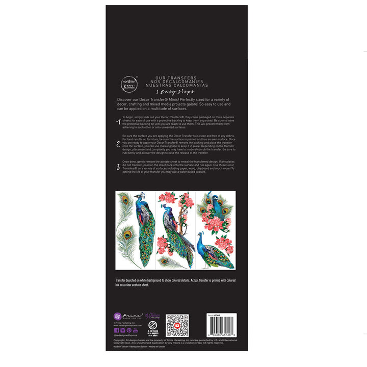 NEW! ROYAL PEACOCK Redesign Transfer (3 sheets, each 15.24cm x 30.48cm) - Rustic Farmhouse Charm