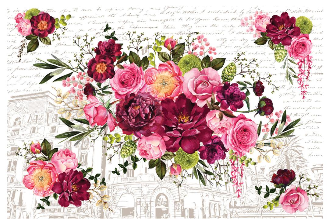ROYAL BURGUNDY Redesign Transfer 111.76cm x 76.2cm - Rustic Farmhouse Charm