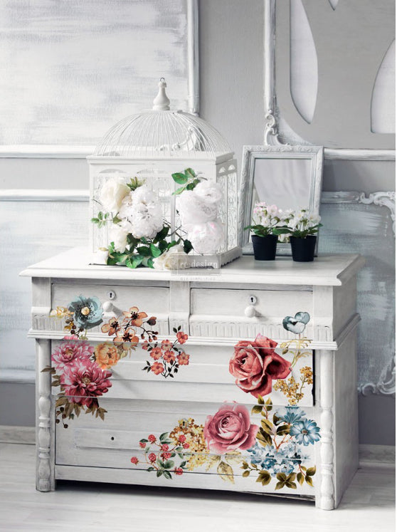 RUBY ROSE Redesign Transfer 86.36cm x 63.5cm - Rustic Farmhouse Charm