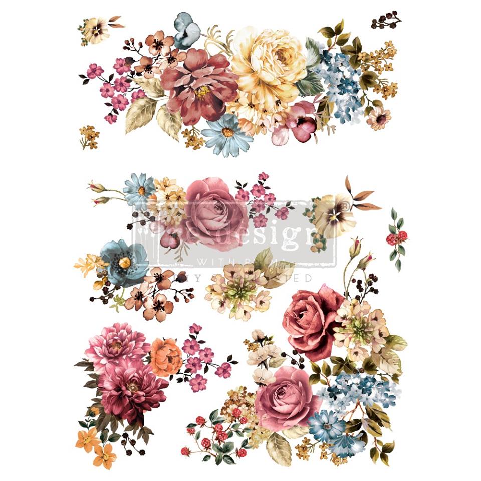 RUBY ROSE Redesign Transfer 86.36cm x 63.5cm - Rustic Farmhouse Charm