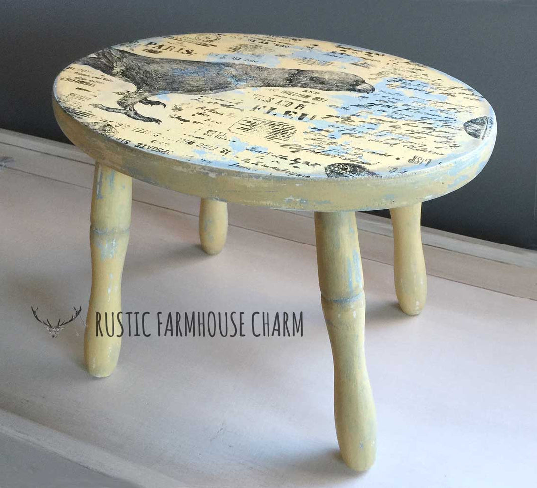 A Little Chippy Olde World Stool - Rustic Farmhouse Charm