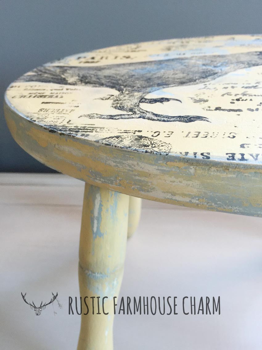 A Little Chippy Olde World Stool - Rustic Farmhouse Charm