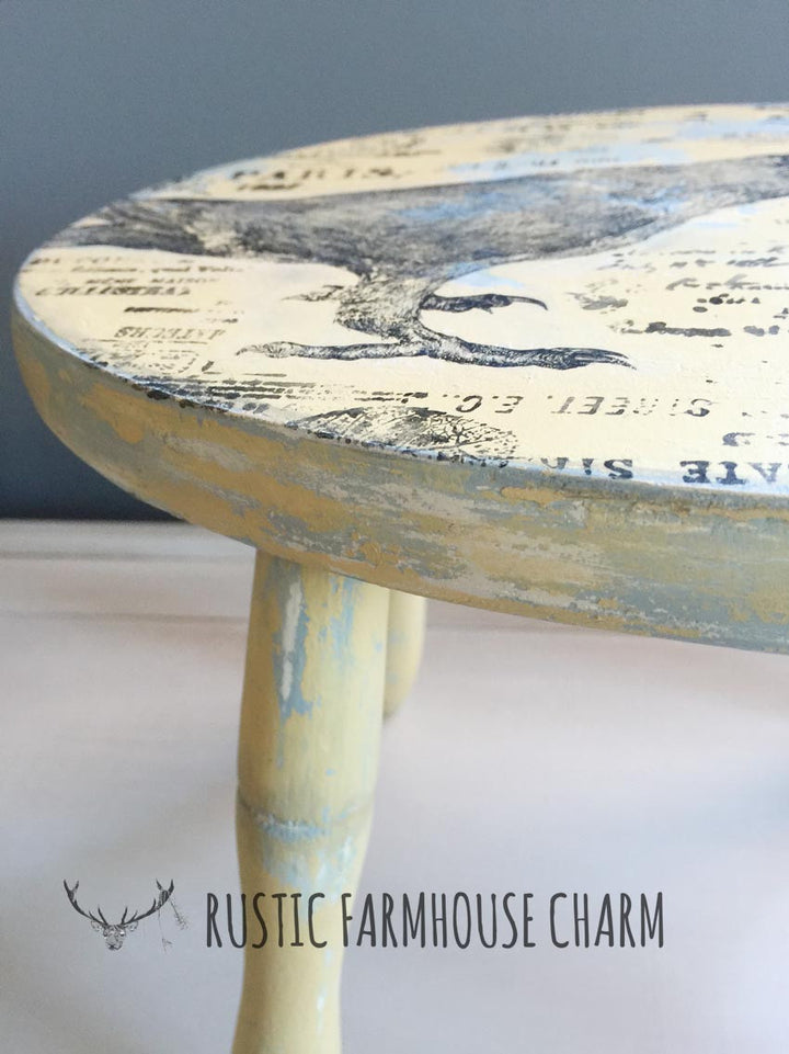 A Little Chippy Olde World Stool - Rustic Farmhouse Charm