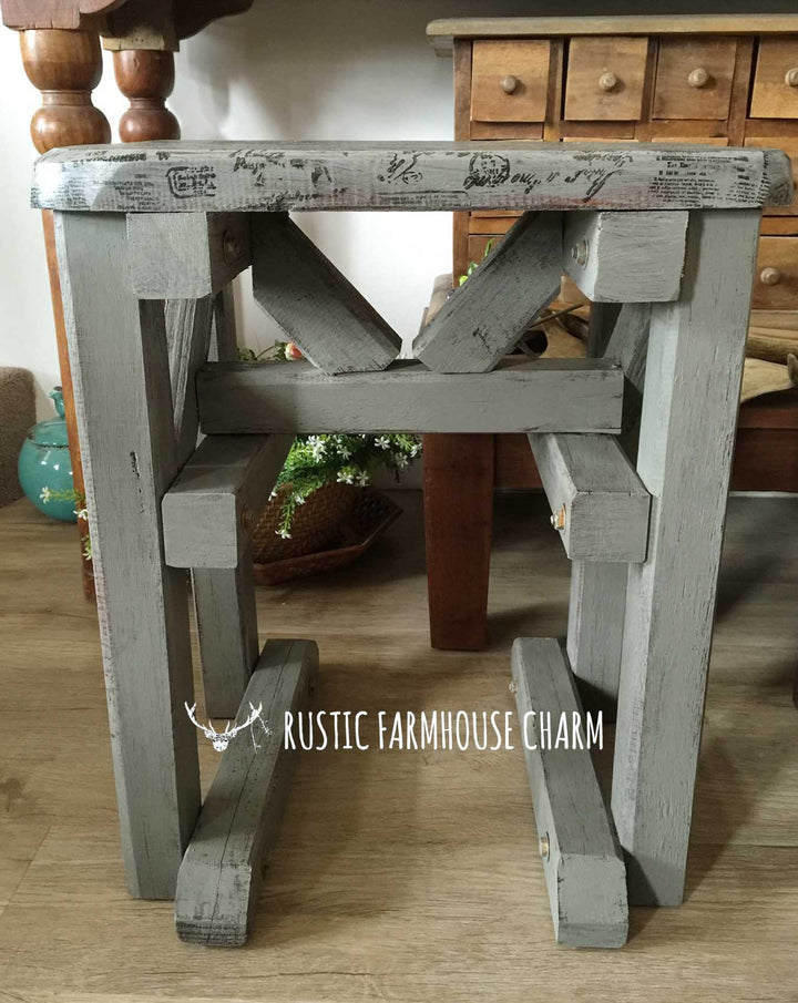 Chunky Handcrafted Jarrah Side Table / Stool - Rustic Farmhouse Charm