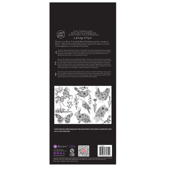 NEW! SCRIBBLED ANIMALS Redesign Transfer (3 sheets, each 15.24cm x 30.48cm) - Rustic Farmhouse Charm