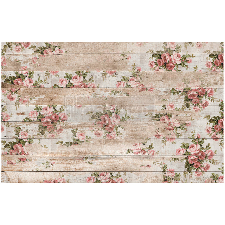 SHABBY FLORAL Redesign Decoupage Paper (76.2cm x 48.26cm) - Rustic Farmhouse Charm