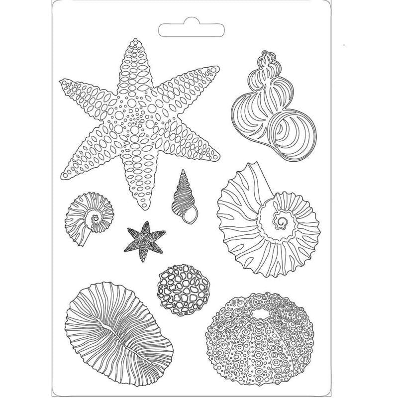 SHELLS Soft Maxi Mould by Stamperia (A4) - Rustic Farmhouse Charm