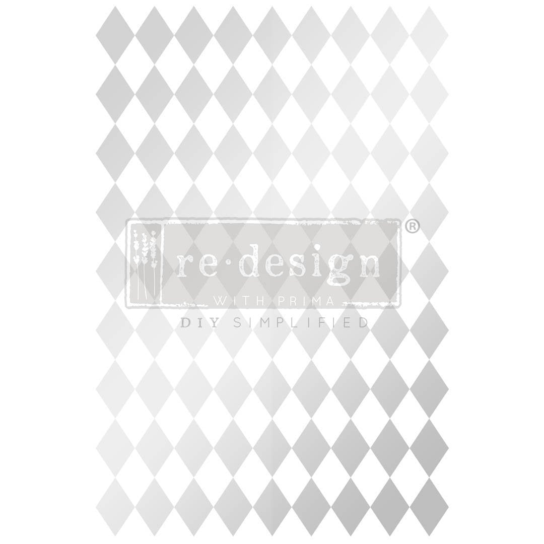 NEW! SILVER HARLEQUIN Redesign Transfer (60.96cm x 88.9cm) - Rustic Farmhouse Charm
