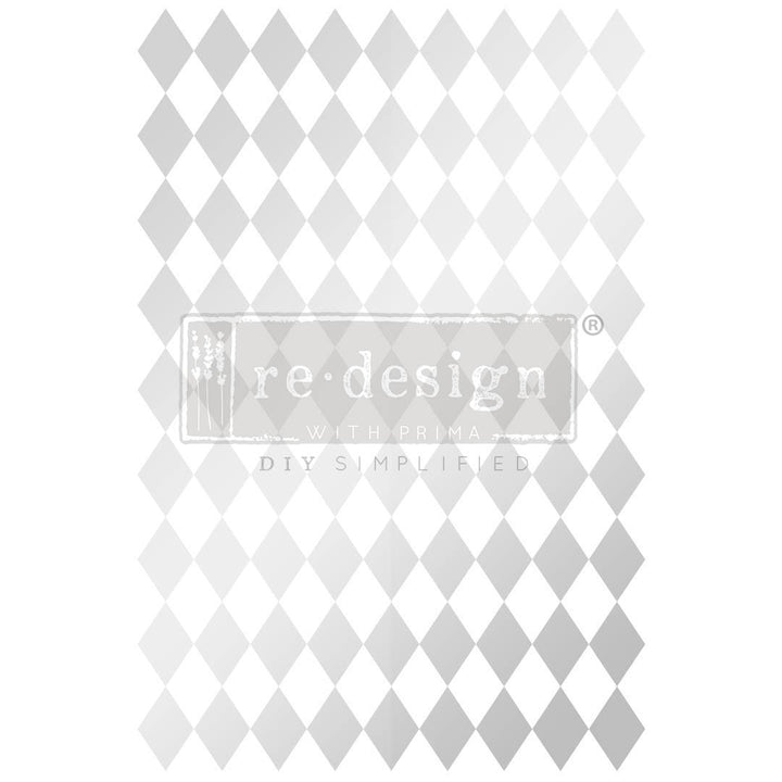 NEW! SILVER HARLEQUIN Redesign Transfer (60.96cm x 88.9cm) - Rustic Farmhouse Charm