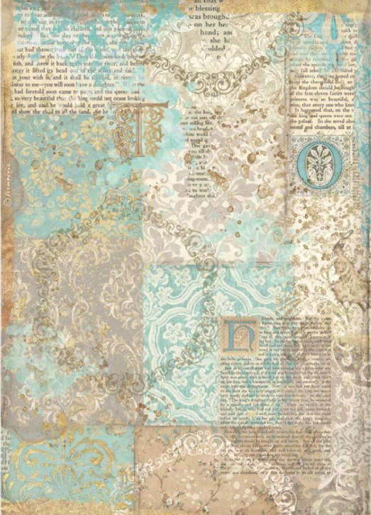 SLEEPING BEAUTY TEXTURE GOLD Rice Paper by Stamperia (A4) - Rustic Farmhouse Charm