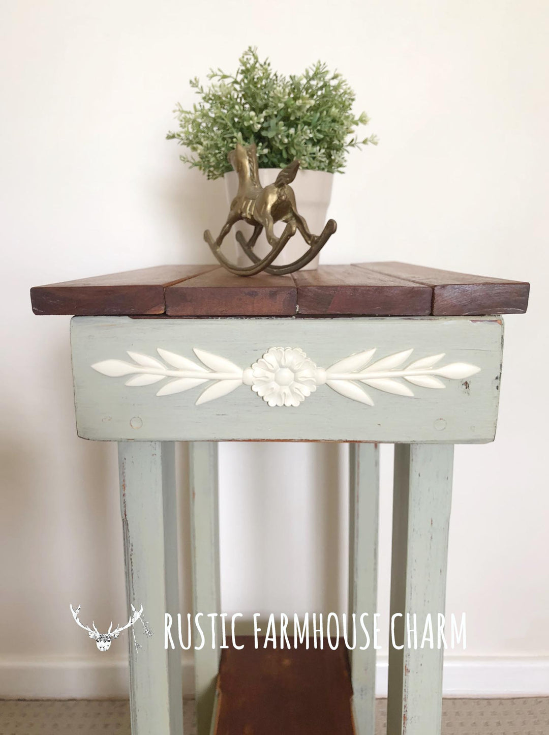 Small Farmhouse Side Table - Rustic Farmhouse Charm