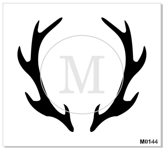 SMALL ANTLERS Stencil by Muddaritaville (Sheet size: 25.4cm x 27.94cm) - Rustic Farmhouse Charm