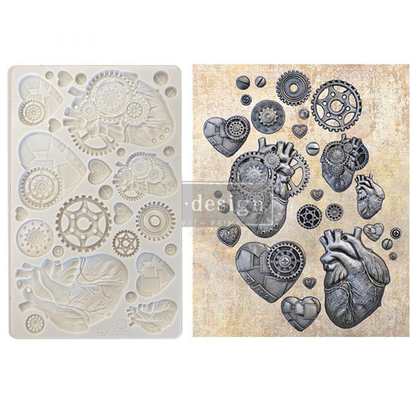 STEAMPUNK HEARTS Mould by Finnabair - Rustic Farmhouse Charm