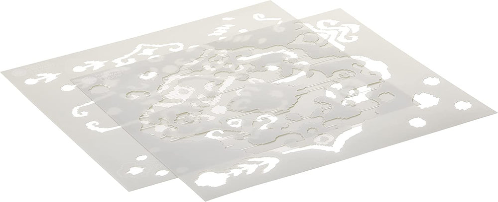 IKAT Martha Stewart Adhesive Laser-Cut Layering Stencil Set (22.86cm x 19.68cm) - Rustic Farmhouse Charm