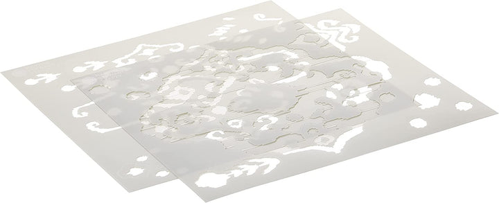 IKAT Martha Stewart Adhesive Laser-Cut Layering Stencil Set (22.86cm x 19.68cm) - Rustic Farmhouse Charm