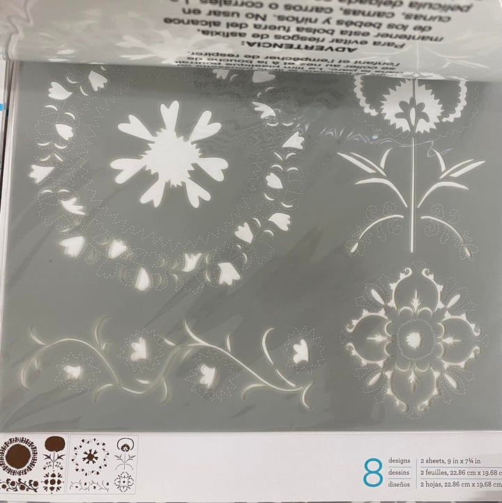 MODERN SUZANI Martha Stewart Adhesive Laser-Cut Layering Stencil Set (22.86cm x 19.68cm) - Rustic Farmhouse Charm