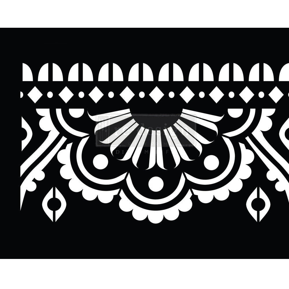 NEW! MENDHI BORDER Stick & Style Stencil Roll (Design size 15.24cm x 274cm) - Rustic Farmhouse Charm