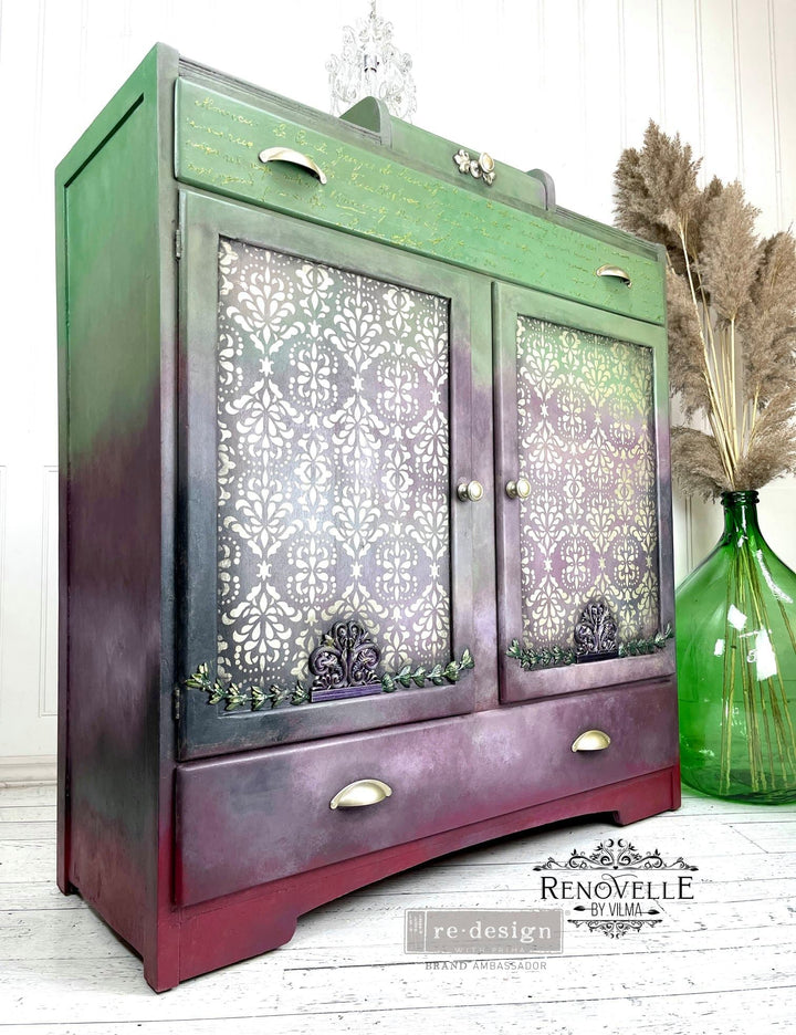 NEW! CECE MODERN DAMASK Stick & Style Stencil Roll (Design size 15.24cm x 274cm) - Rustic Farmhouse Charm