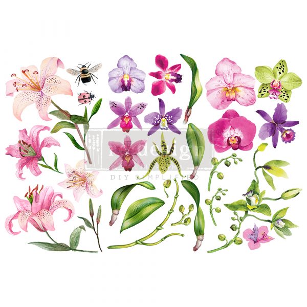 SUNSET TROPICS Redesign Transfer (3 sheets, each 15.24cm x 30.48cm) - Rustic Farmhouse Charm