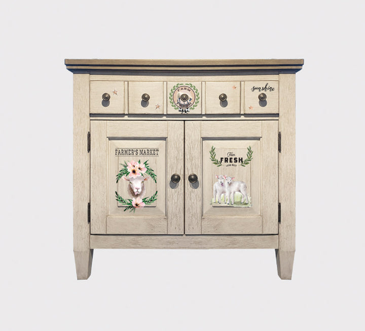 SWEET LAMB Redesign Transfer (3 sheets, each 15.24cm x 30.48cm) - Rustic Farmhouse Charm