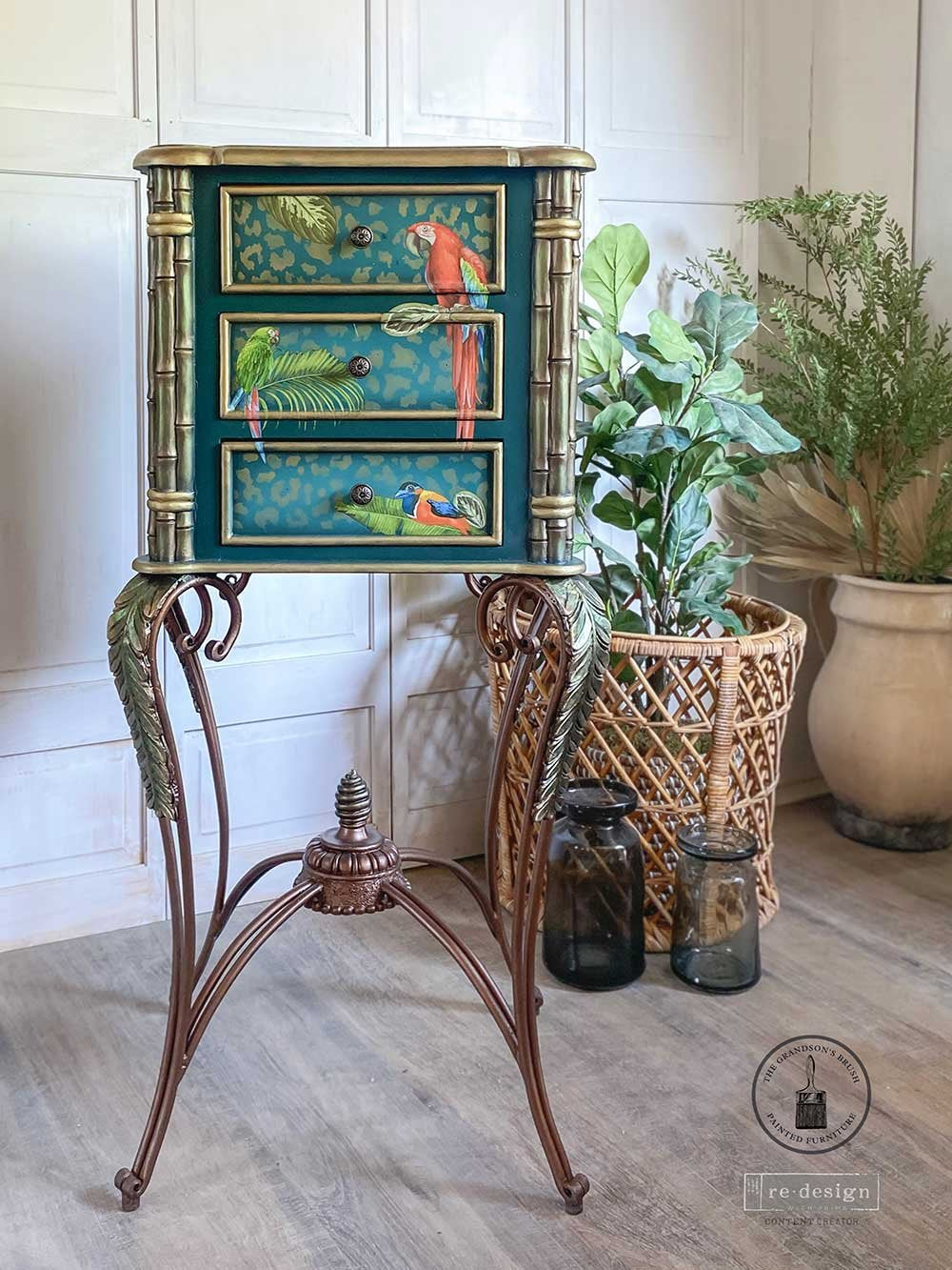 NEW! TROPICAL BIRDS Redesign Transfer (3 sheets, each 15.24cm x 30.48cm) - Rustic Farmhouse Charm