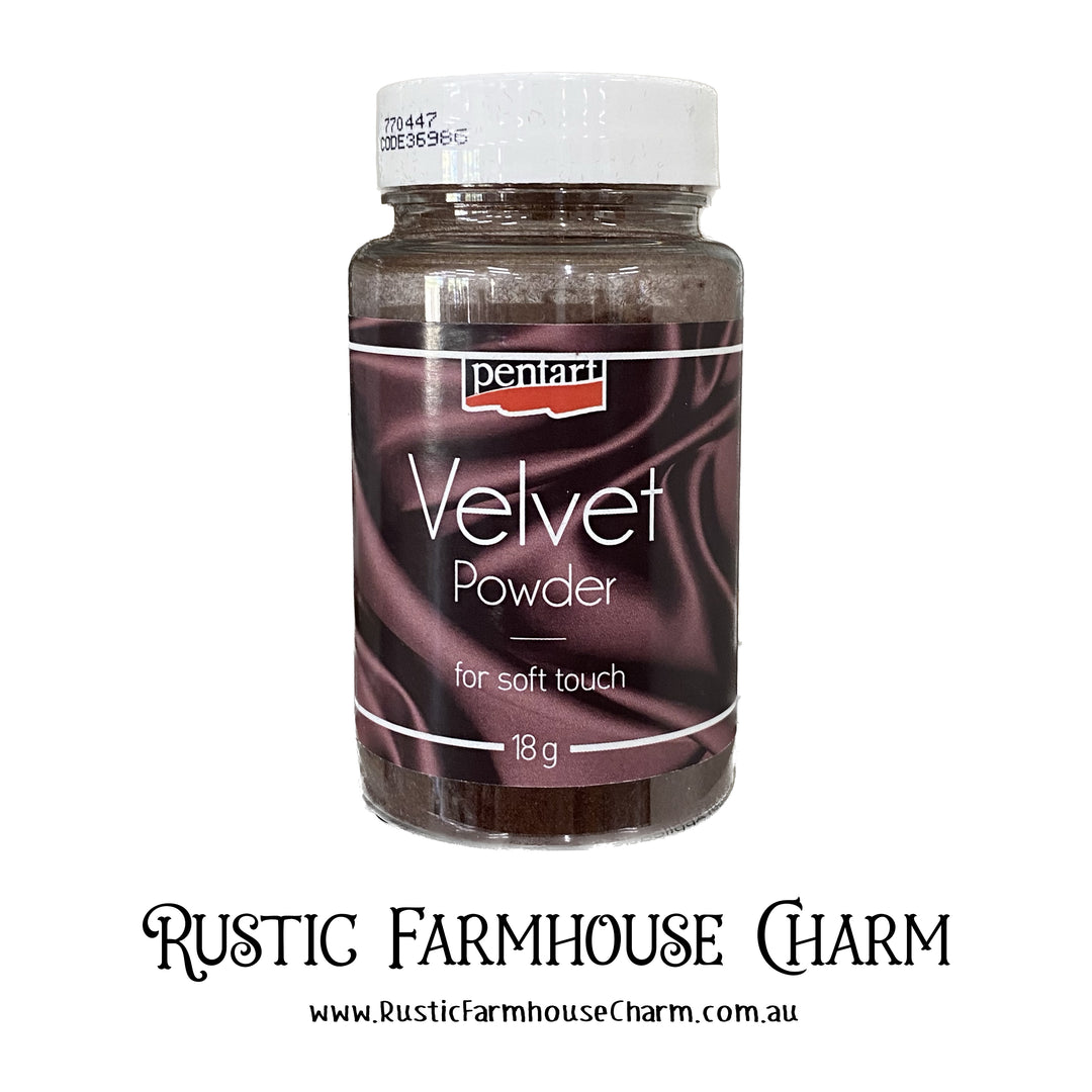 DARK BROWN Velvet Powder by Pentart 18g - Rustic Farmhouse Charm