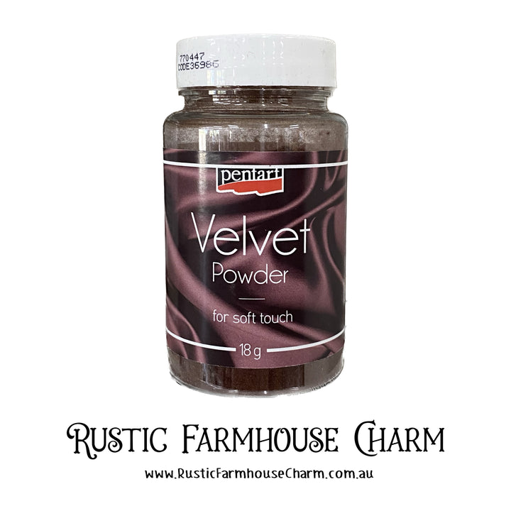 DARK BROWN Velvet Powder by Pentart 18g - Rustic Farmhouse Charm