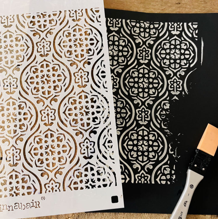 VICTORIAN TILES Redesign Stencil 9" x 13.5" - Rustic Farmhouse Charm