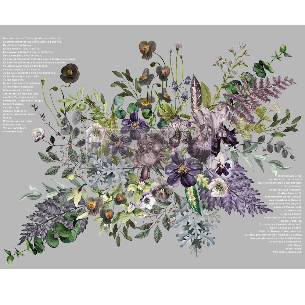 VIGOROUS VIOLET Redesign Transfer (121.92cm x 88.9cm) - Rustic Farmhouse Charm